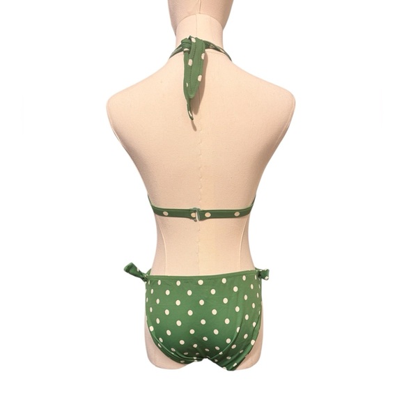 J. Crew Green Polka Dot Bikini Size Medium - Picture 3 of 9